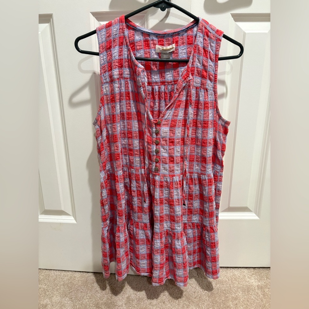 Pilcro by Anthropologie Plaid Sleeveless Babydoll Top Size Small - Picture 4 of 6